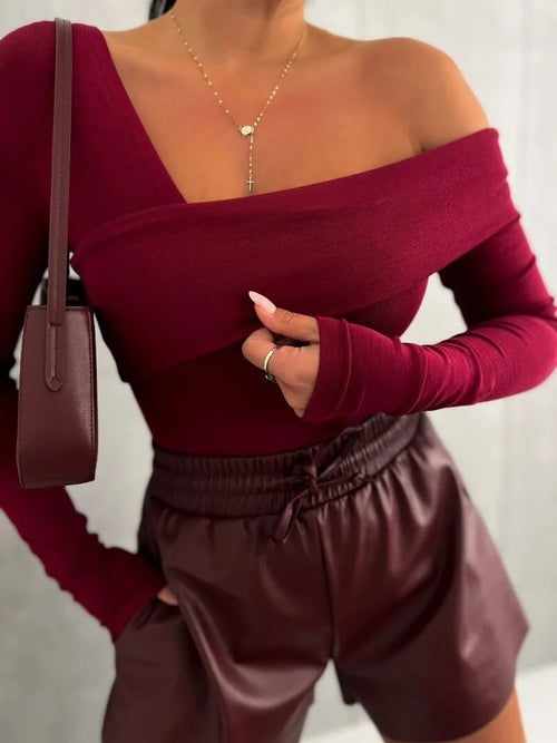 Top Bardot Croisé Solène - Rouge / 34