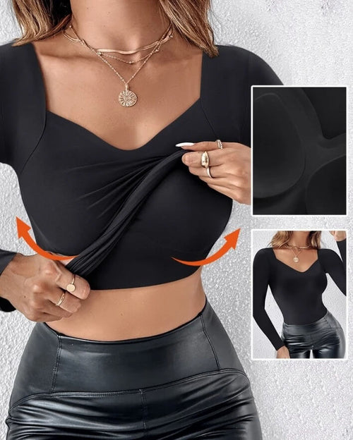Top Court Décolleté Cœur Syrène - Noir / 34