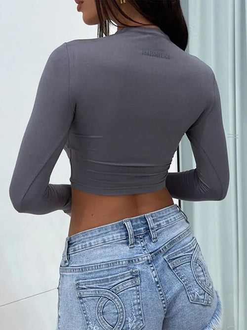 Top Crop Sculptant à Manches Longues Sylina