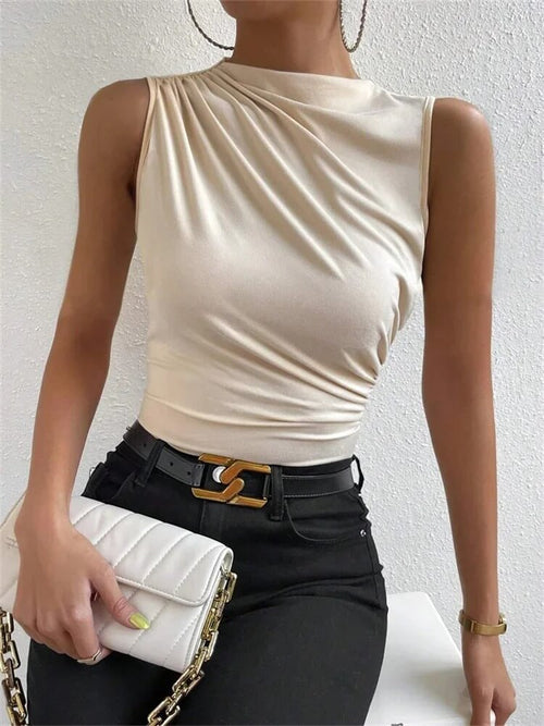 Top Drapé à Col Asymétrique Adrienne