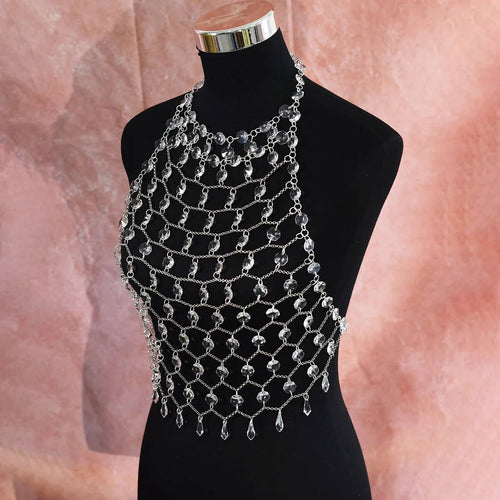 Top Harnais Bijou en Strass Aurore - Argent