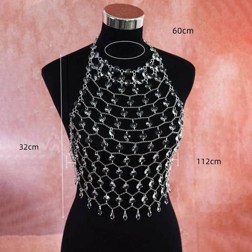 Top Harnais Bijou en Strass Aurore - Argent