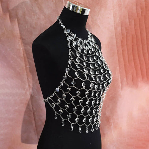Top Harnais Bijou en Strass Aurore - Argent