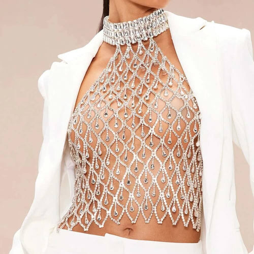 Top Plastron en Strass Névina