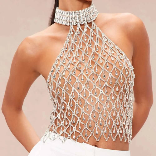 Top Plastron en Strass Névina