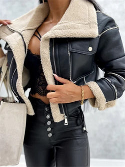 Veste Aviateur Courte Doublée Solène - Noir / 34