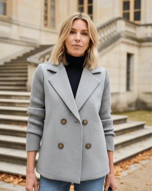 Veste Bi-Matière Iléana - Gris Sauge / 34