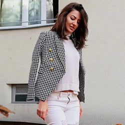 Veste Blazer Structurée à Double Boutonnage Clotilde - Noir / XS