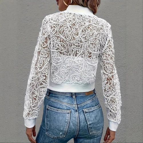 Veste Courte en Dentelle Ajourée Sloane