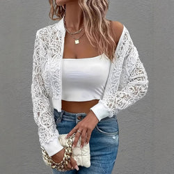 Veste Courte en Dentelle Ajourée Sloane