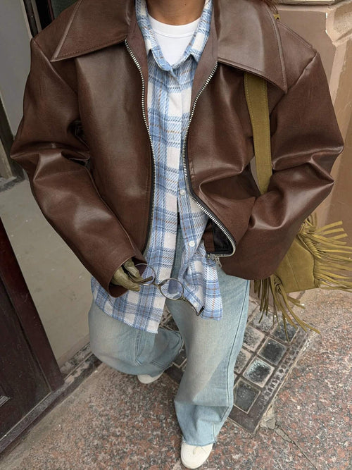 Veste Courte en Similicuir Cléonie