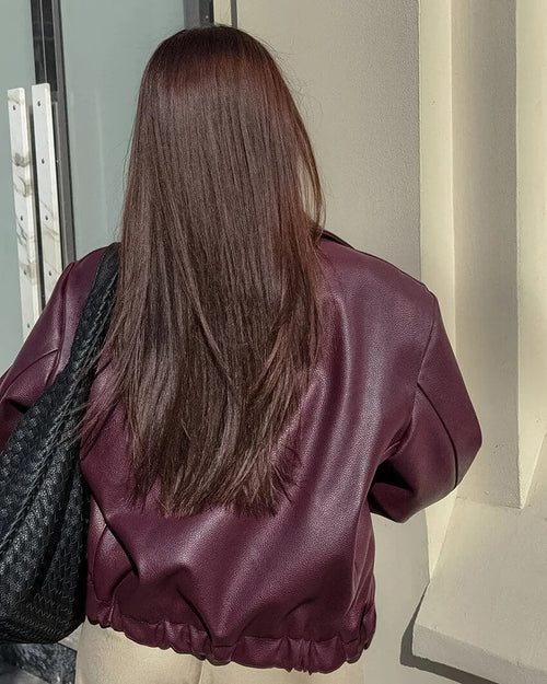 Veste Courte en Similicuir Cléonie