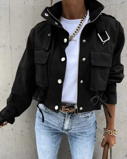 Veste Courte Utilitaire Bénédicte - Noir / XS