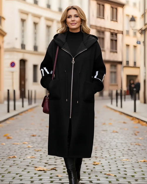 Veste Longue Bi-Matière à Capuche Myrlin