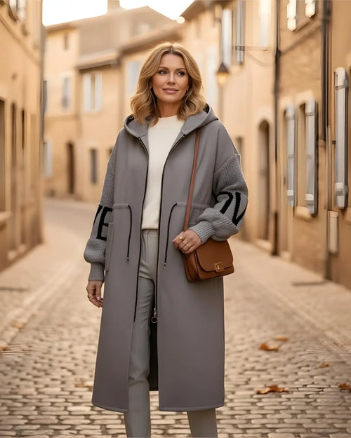 Veste Longue Bi-Matière à Capuche Myrlin