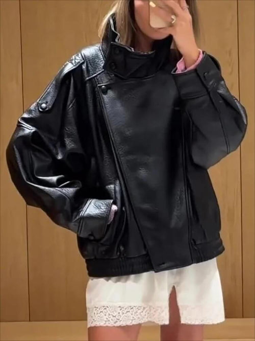 Veste perfecto courte en simili cuir Lunelle