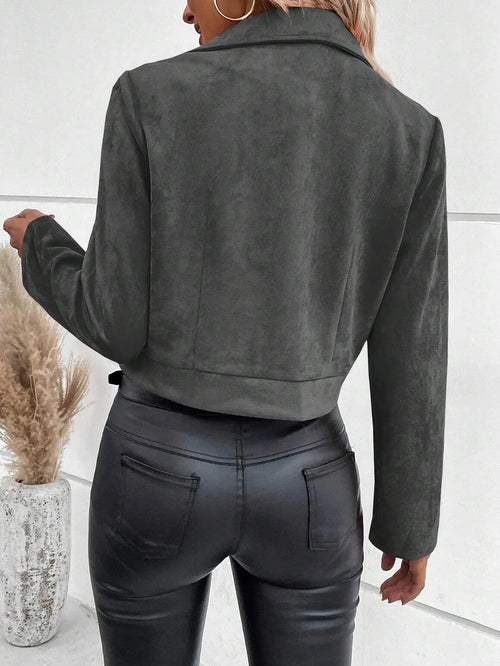 Veste Perfecto en Suédine Basile