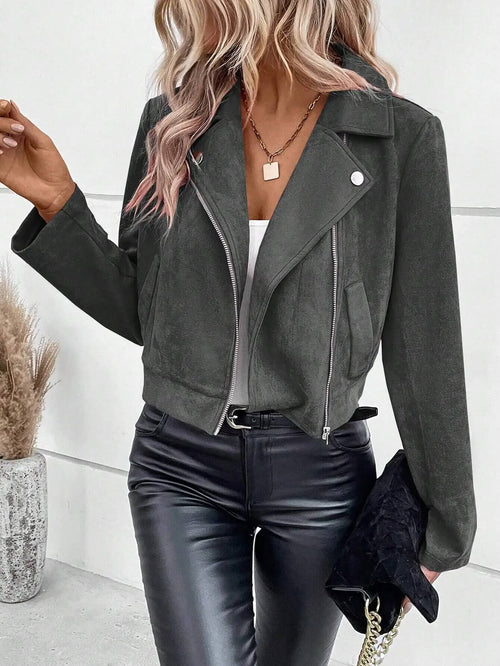 Veste Perfecto en Suédine Basile
