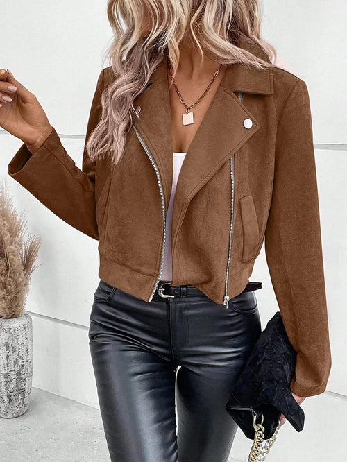 Veste Perfecto en Suédine Basile - Brun / XS