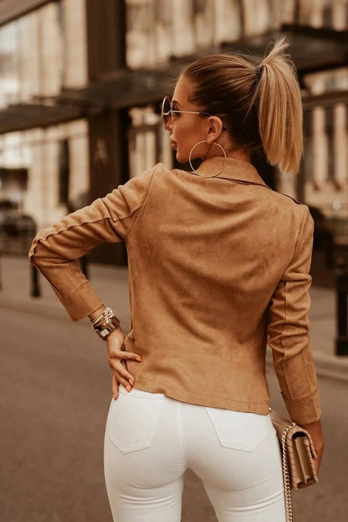 Veste Perfecto en Suédine Lyseine