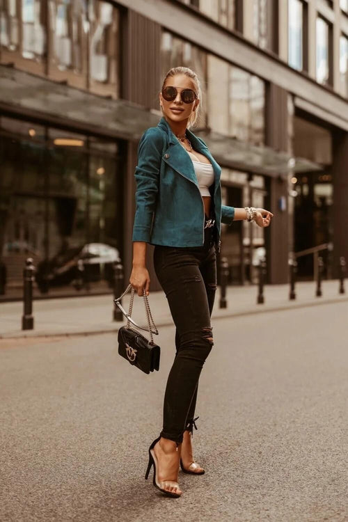 Veste Perfecto en Suédine Lyseine