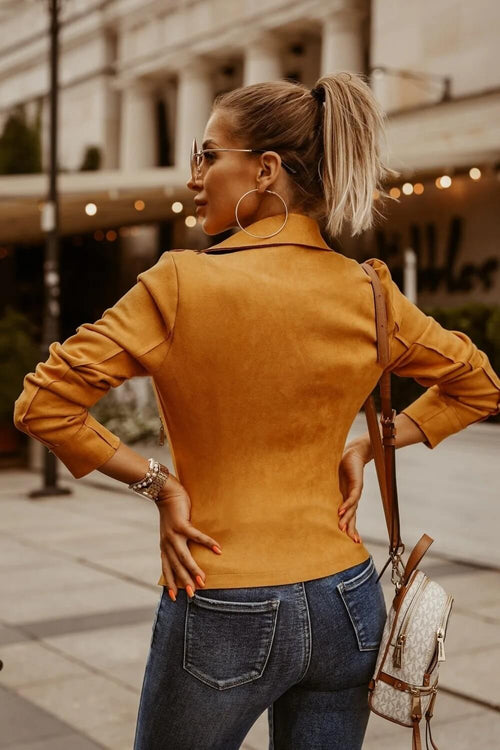 Veste Perfecto en Suédine Lyseine