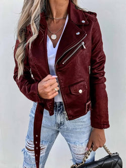 Veste Perfecto Style Motard Nysera - Rouge / 34