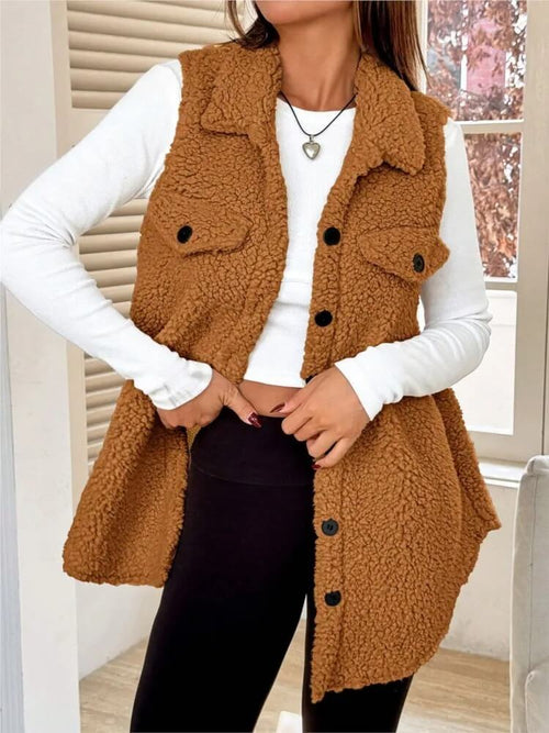 Veste Sherpa Sans Manches Lilwen - Brun / 34