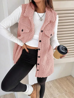 Veste Sherpa Sans Manches Lilwen - Rose / 34